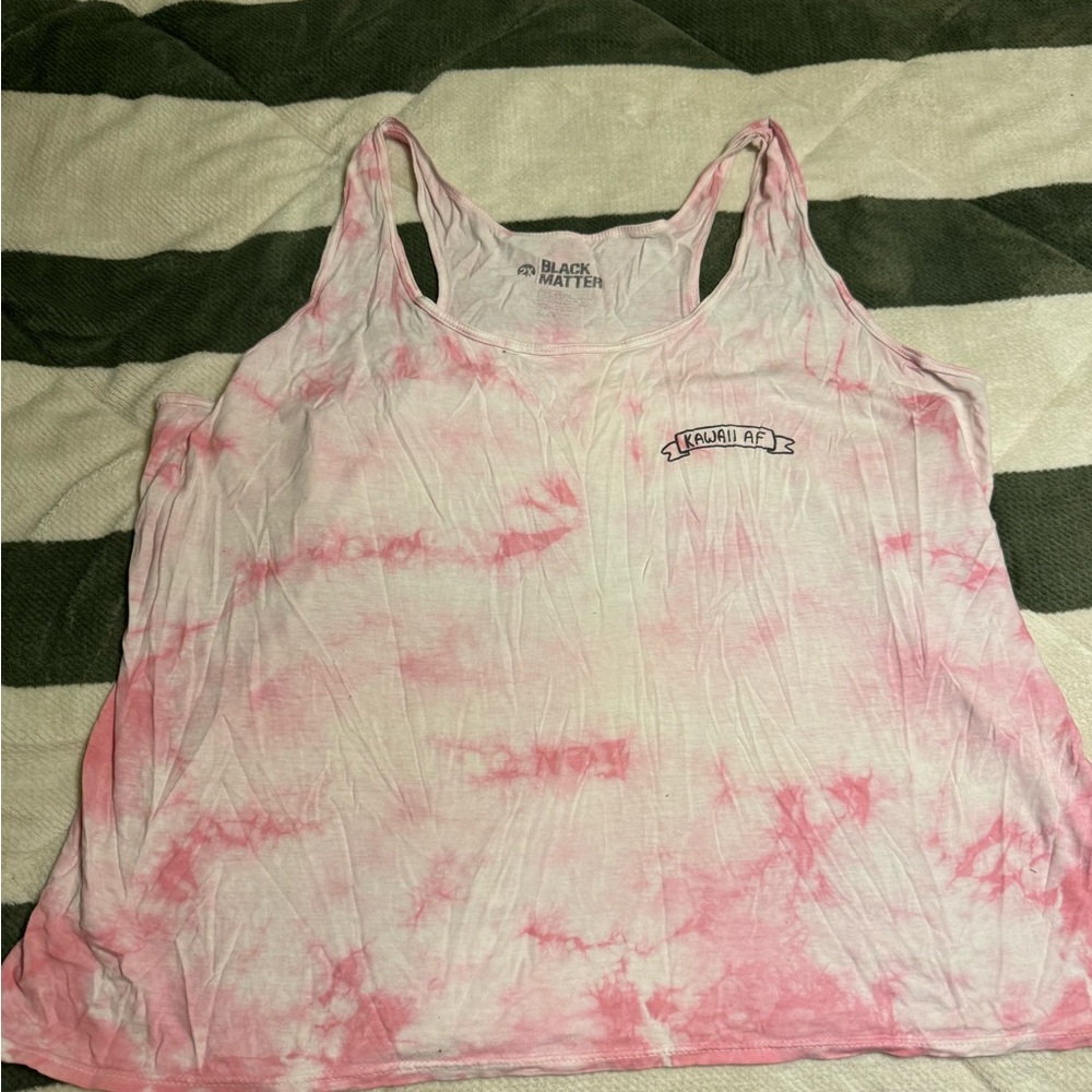 Black Matter Light Pink Tie-Dye Tank Top (Kawaii AF)